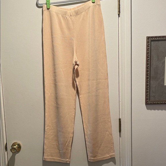 Brenda French French Rags Rayon Knit Melon Straight Leg Pants - Picture 1 of 10